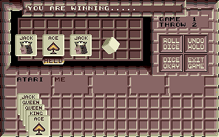 Poker Dice atari screenshot